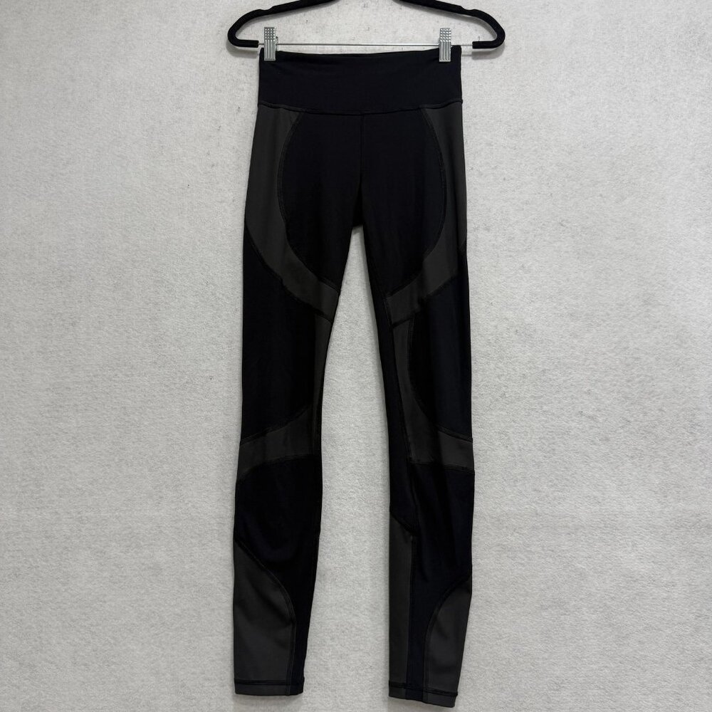 lululemon athletica Black Leggings with Black Panel Design